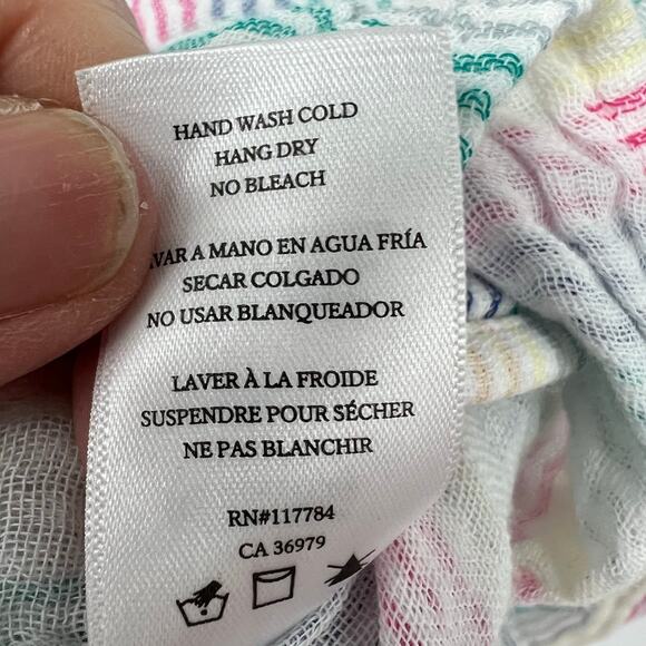 Rails Iris Stripe Ellis Shirt Women's Size M Multicolor 100% Cotton Gauze Button - Picture 11 of 12